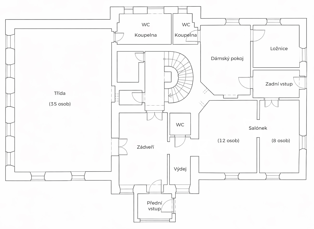 Půdorys areálu Škola na Vsi